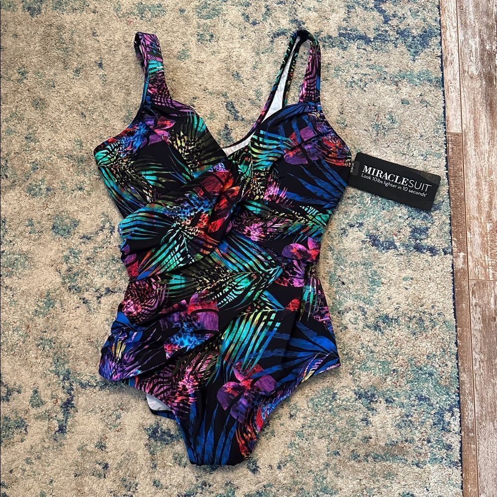 NWT Miraclesuit Women's Tropicat Revele Underwire One-Piece Swimsuit - Picture 2 of 8